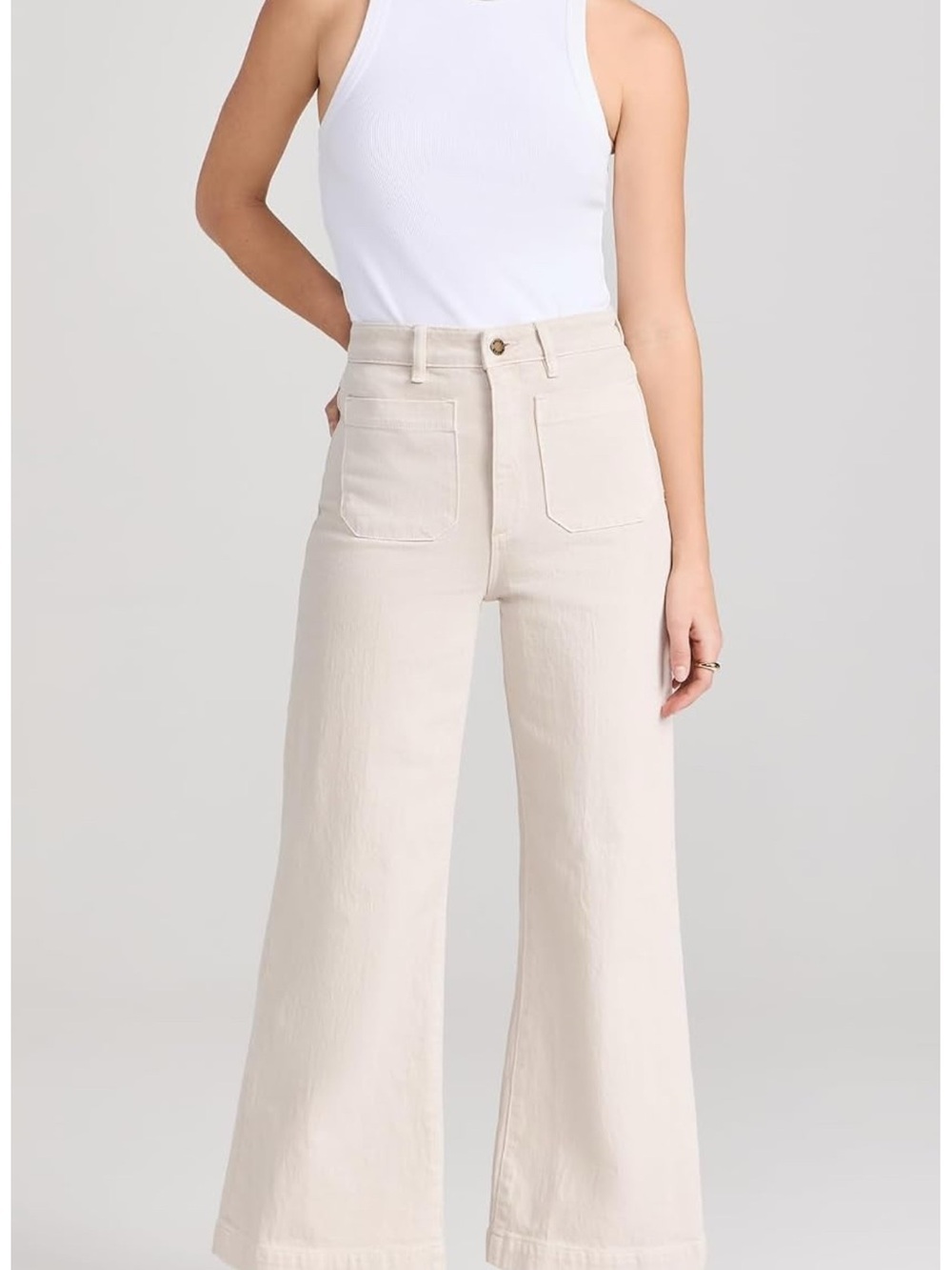ROLLA'S Wide Leg Bootcut Jeans in Light Beige